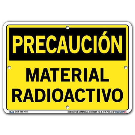 Vestil Polystyrene Sign, 7-1/2" Height, 10-1/2" Width, Polystyrene, Rectangle, Spanish SI-C-47-A-PS-040-S